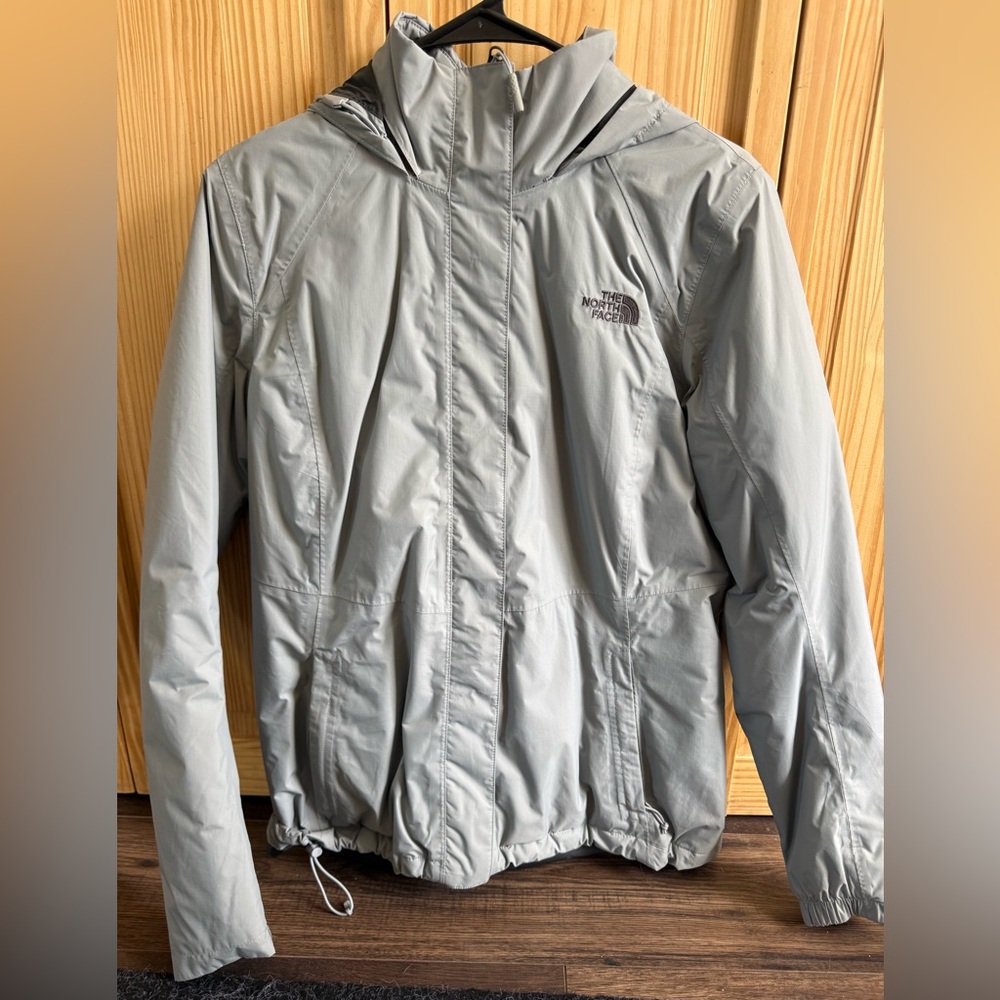The North Face Light Gray Hooded Shell Jacket